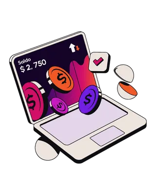 Ilustração de gerenciamento financeiro em computador
